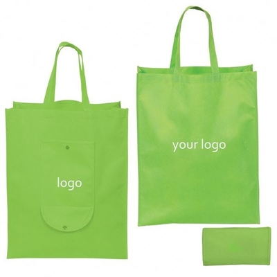 el OEM plegable manejó el bolso no tejido del verde 80gsm de los 50x2.5cm