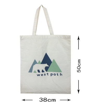 100 bolso de compras natural de la lona del por ciento CMYK los 38x50cm 4OZ