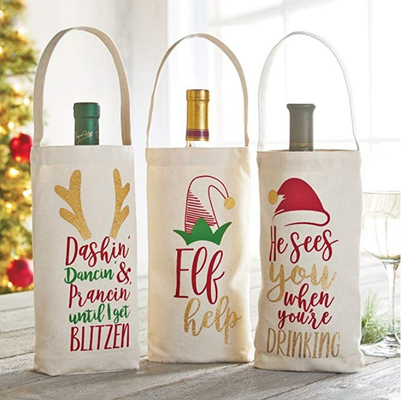 1 algodón del OEM 8 onza los 60x2.5cm de la botella de vino recicla el bolso