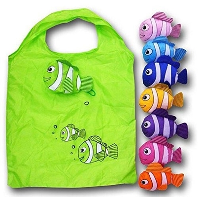 Bolso que hace compras plegable de nylon colorido de los pescados 210D los 40x50cm CMYK