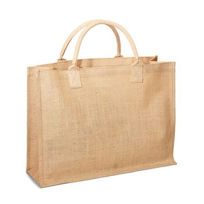 Bolso de compras reutilizable del yute 390gsm de la arpillera los 40x14x34cm