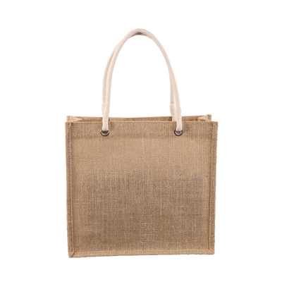 Bolsos de ultramarinos naturales del yute 380gsm del color que hacen compras los 30xx12x30cm