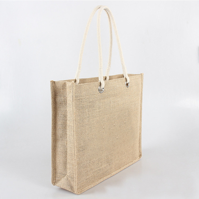 Bolsos de ultramarinos naturales del yute 380gsm del color que hacen compras los 30xx12x30cm