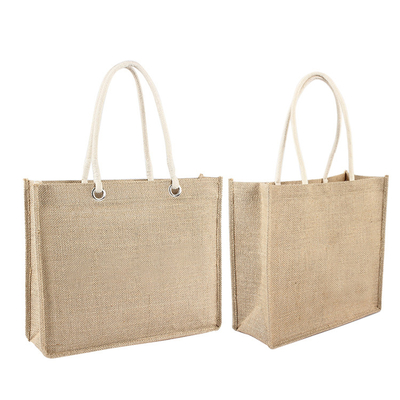 Bolsos de ultramarinos naturales del yute 380gsm del color que hacen compras los 30xx12x30cm