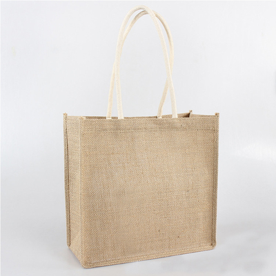 Bolsos de ultramarinos naturales del yute 380gsm del color que hacen compras los 30xx12x30cm