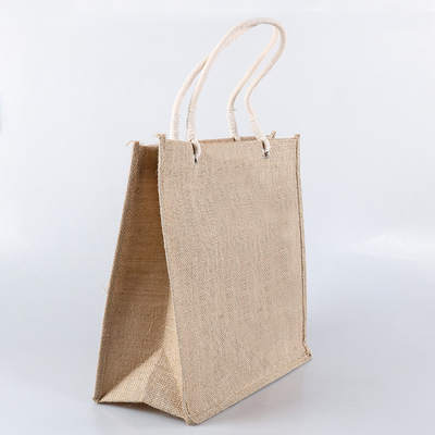 Bolsos de ultramarinos naturales del yute 380gsm del color que hacen compras los 30xx12x30cm