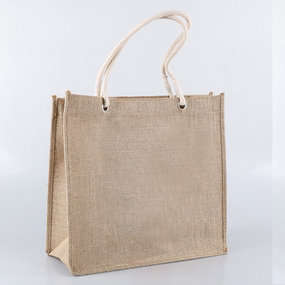Bolsos de ultramarinos naturales del yute 380gsm del color que hacen compras los 30xx12x30cm