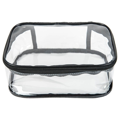 Bolso del lápiz del PVC del cosmético el 18x5x8cm de la manija del claro del OEM