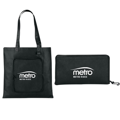Bolso no tejido plegable de Tote Zipped 80gsm los 38X40cm