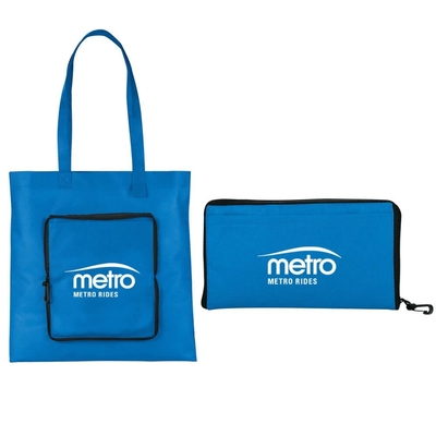 Bolso no tejido plegable de Tote Zipped 80gsm los 38X40cm