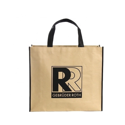 Bolsa de papel no tejido del OEM 120gsm del logotipo CMYK del oro sólido
