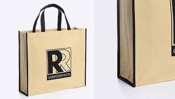 Bolsa de papel no tejido del OEM 120gsm del logotipo CMYK del oro sólido