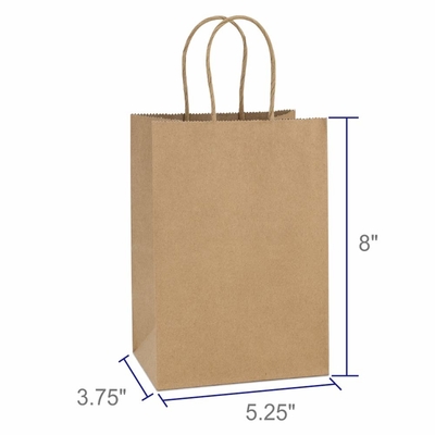 Bolsa de papel no tejido de Brown Kraft 200gsm CMYK los 26x12x33cm