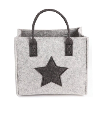 300m m Grey Felt Handbag