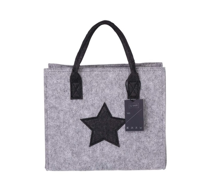 300m m Grey Felt Handbag