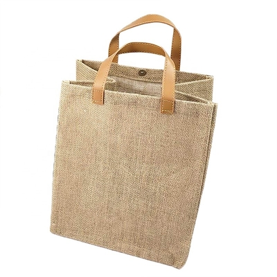 La PU del totalizador del viaje del regalo manejó el bolso de ultramarinos de la arpillera de los 20cm
